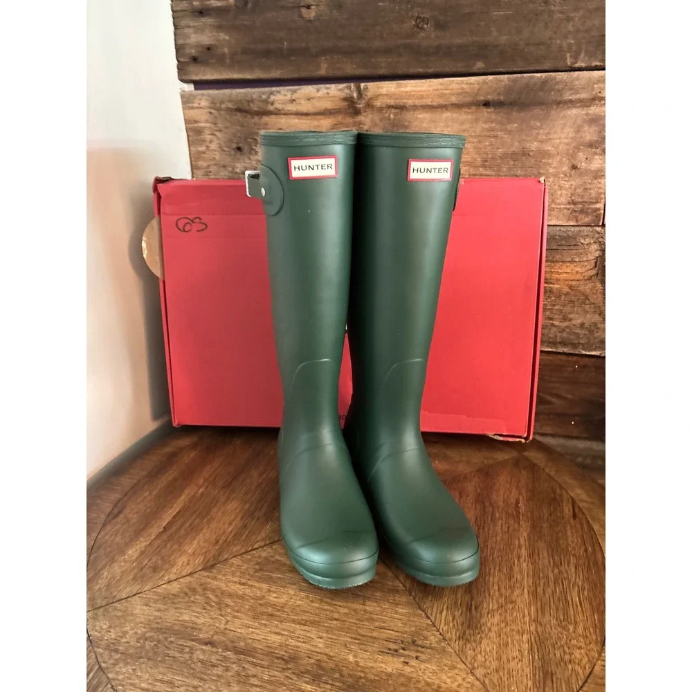 Hunter Womens Original Tall Boot Hunter Green Rain Boots WFT1000RMA Size US 9